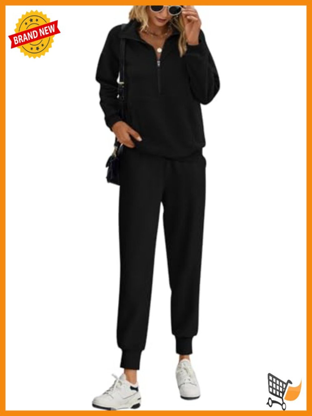 Long Sleeve Half Zip Sweatsuit 2 Piece Set Quarter Zip Pullover Jogger Pants